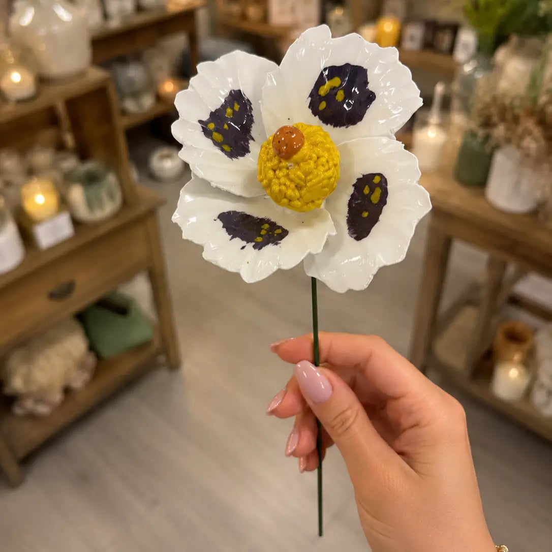 FLOR CER ITALIANA HASTE PAPOILA MACCHIE NERE E BORDI 6X 7 CM
