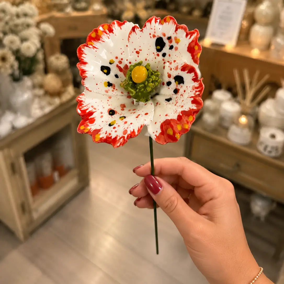 FLOR CER ITALIANA HASTE  PAPOULA ROSSO 6X 7 CM