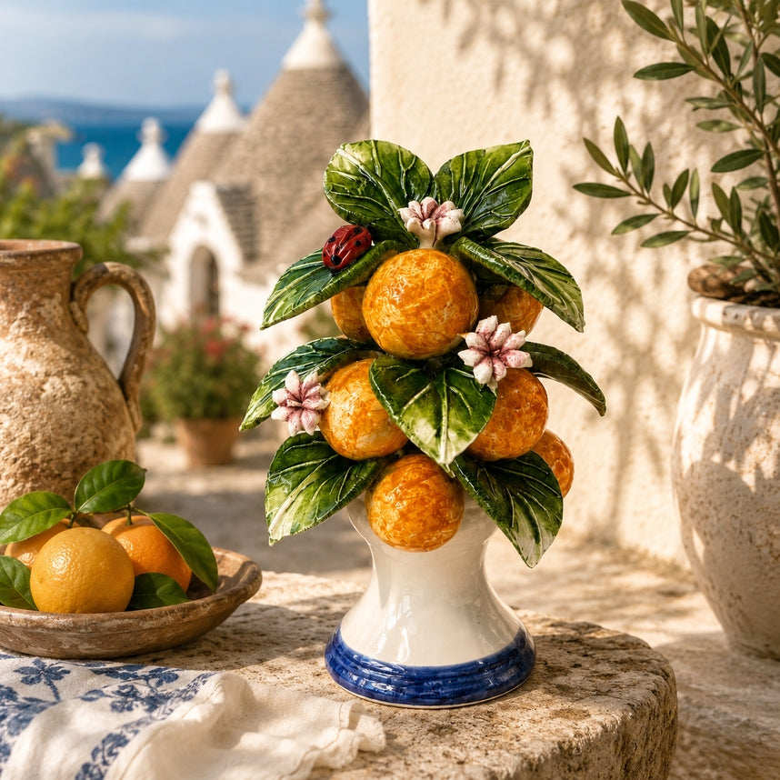 CASCATA LARANJA CERAMICA ITALIANA14CM
