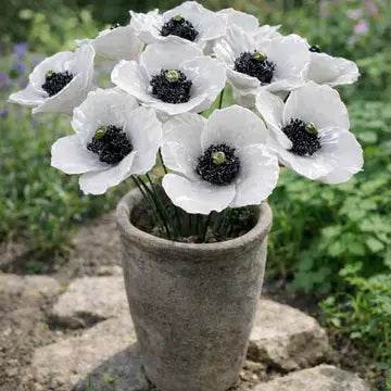FLOR CER ITALIANA HASTE PAPOULA OR CAPODIMONTE BLU 6-7 CM