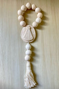 MINI TERÇO DECORADO N SENHORA BRANCO  TERRA COTA