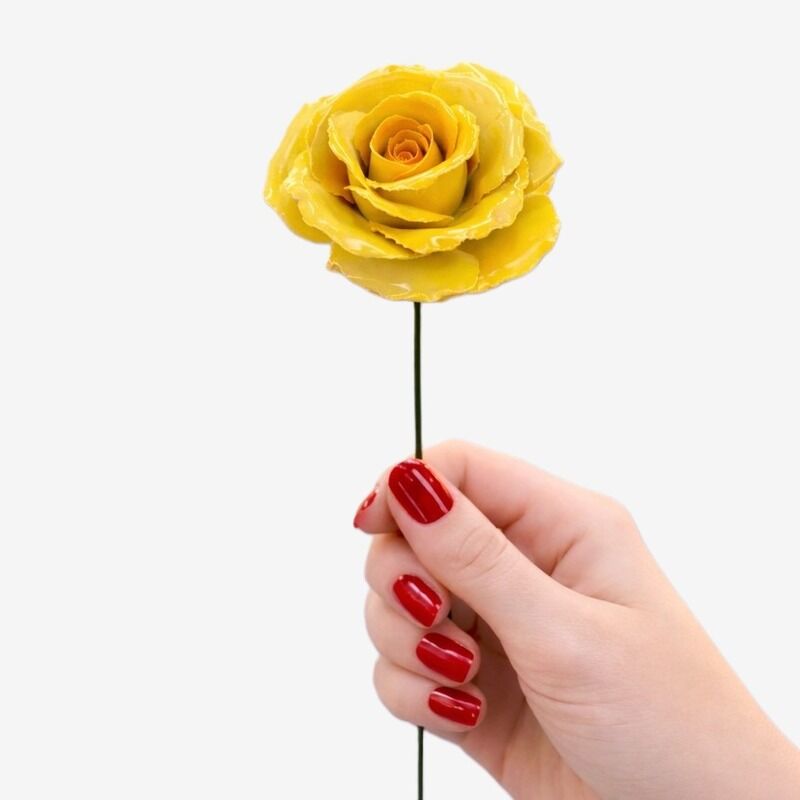 FLOR CER ITALIANA ROSA  CAPODINEMENTE  AMARELO E BRANCO6-7DM