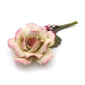 Ramo de rosa cor-de-rosa e laranja em porcelana italiana, 15 cm