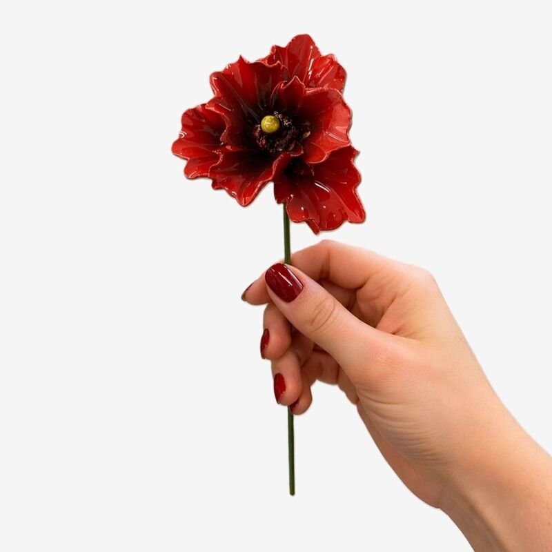 FLOR CER ITALIANA PAPOULA OR CAPODINEMENTE ROSSE 6X 7 CM