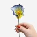 FLOR ITALIANA EM CERAMICA ASTROMERIA 6-7 CM BLUE E GIALLO