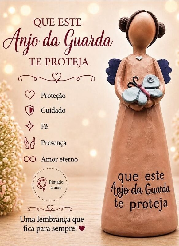 ANJINHA QUE ESTE ANJO DA GUARDA TE PROTEJA  13 CM