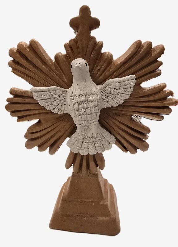 DIVINO ESPIRITO  SANTO COM BASE   BRANCO TERRA COTA 28 C 18 CMX