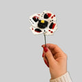 FLOR ITALIANA EM CERAMICA PAPOLA 6-7 CM MACCHIE NERE E ROSSA