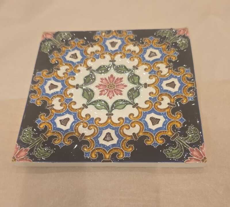 AZULEIJO TELMO PEREIRA MOD AZ 27 - COM MOLDURA CORES 4